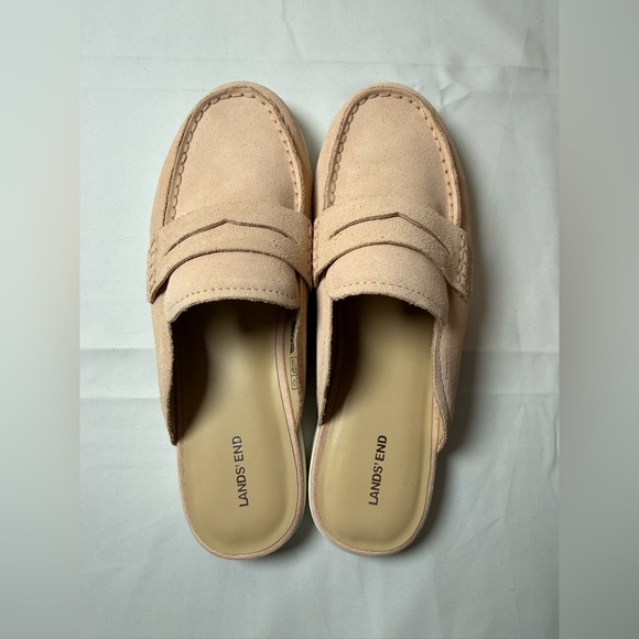 Lands' End Shoes - Lands' End Suede Penny Loafers in Pale Pink